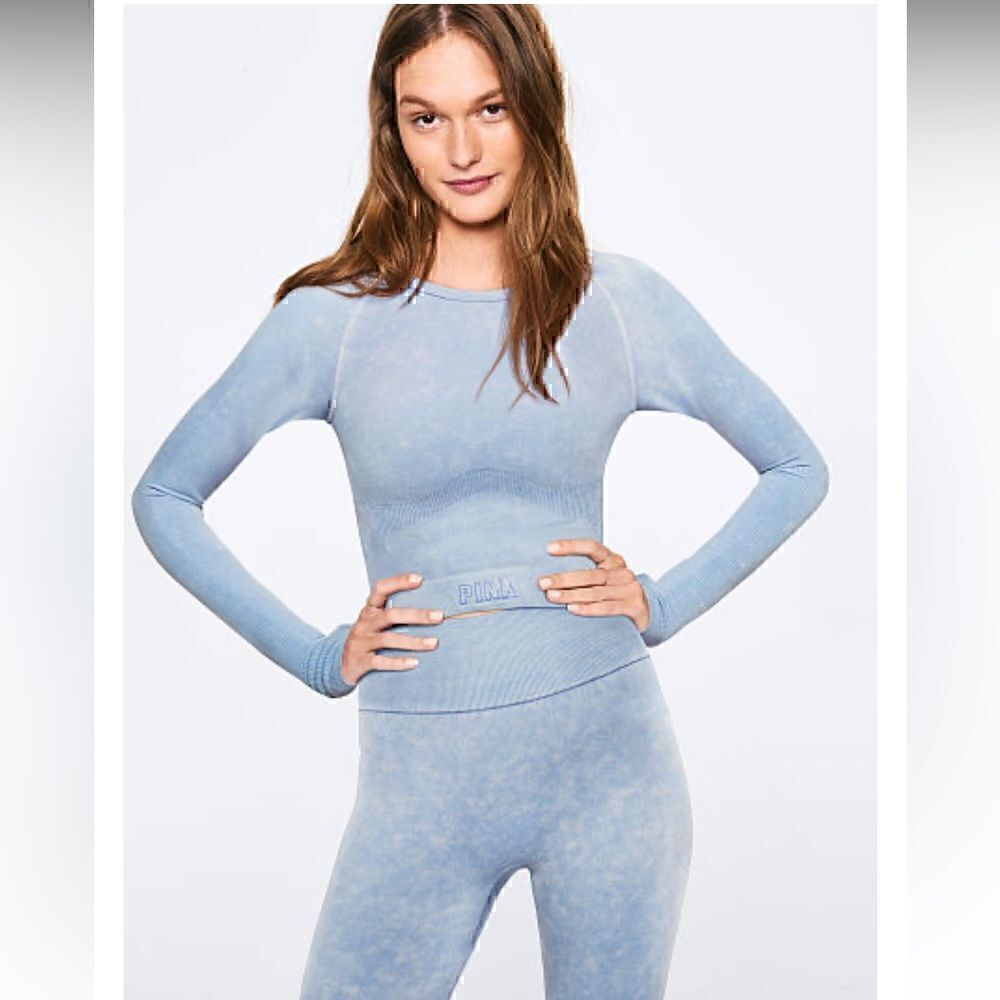 PINK Seamless Cropped Workout Crew